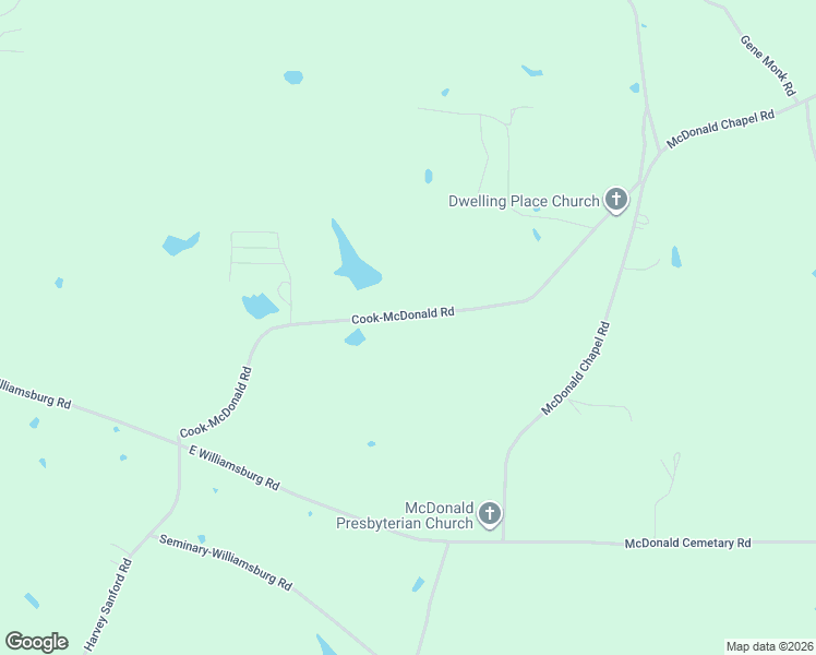 map of restaurants, bars, coffee shops, grocery stores, and more near 136 Cook-McDonald Road in Collins