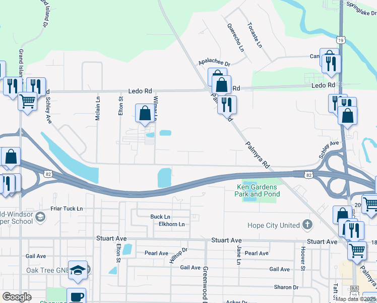 map of restaurants, bars, coffee shops, grocery stores, and more near 1824 Cobblestone Court in Albany