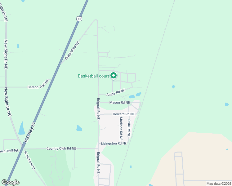 map of restaurants, bars, coffee shops, grocery stores, and more near 199 Amite Road Northeast in Brookhaven