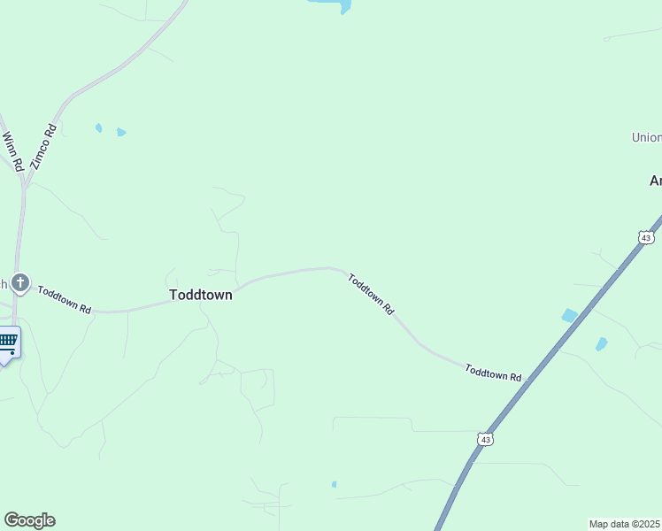 map of restaurants, bars, coffee shops, grocery stores, and more near 670 Toddtown Road in Grove Hill
