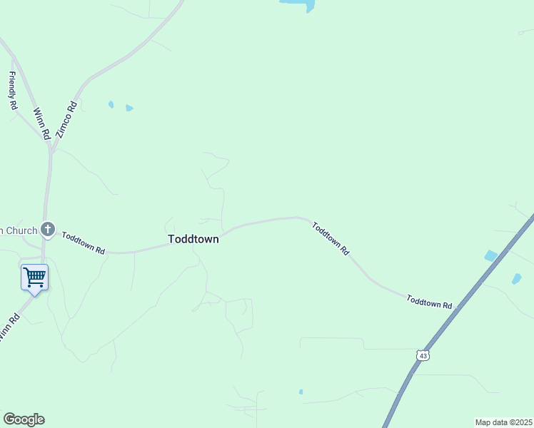 map of restaurants, bars, coffee shops, grocery stores, and more near 670-772 Toddtown Road in Grove Hill