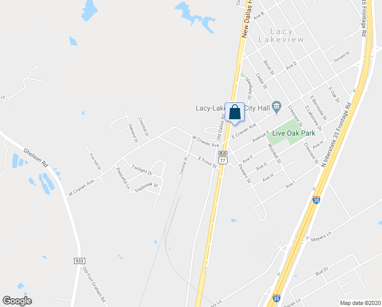 map of restaurants, bars, coffee shops, grocery stores, and more near 121 East Frost Street in Lacy Lakeview