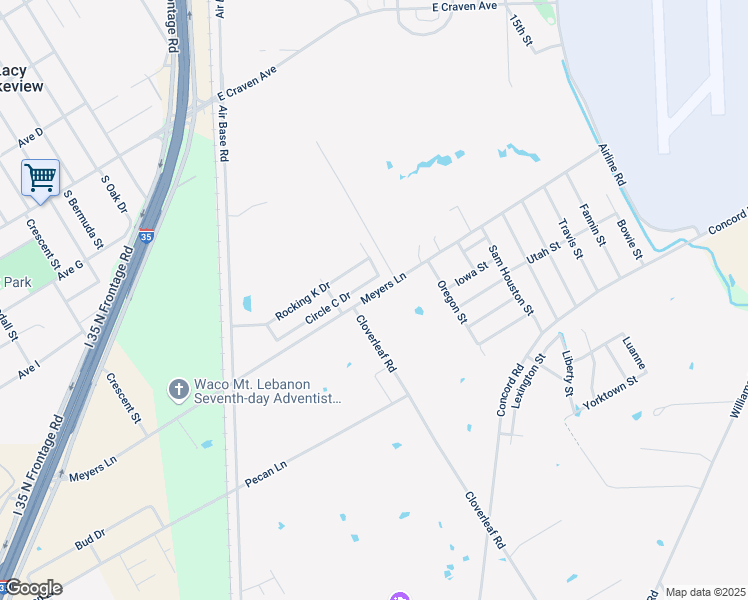 map of restaurants, bars, coffee shops, grocery stores, and more near 4613 Circle C Drive in Waco