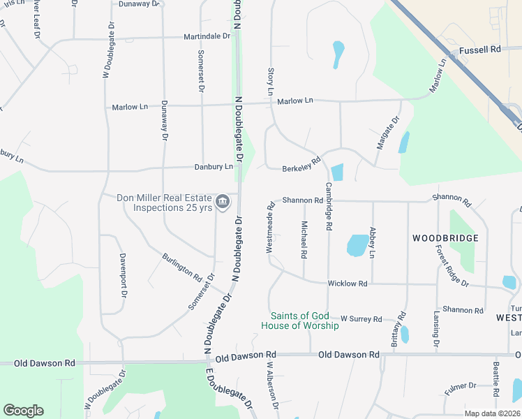 map of restaurants, bars, coffee shops, grocery stores, and more near 2810 North Doublegate Drive in Albany