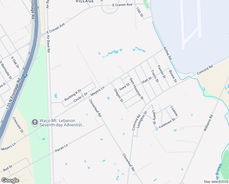 map of restaurants, bars, coffee shops, grocery stores, and more near 1610 Oregon Street in Waco