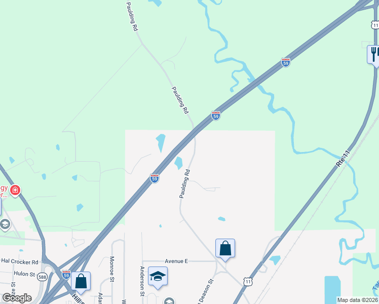 map of restaurants, bars, coffee shops, grocery stores, and more near 561 Paulding Road in Ellisville