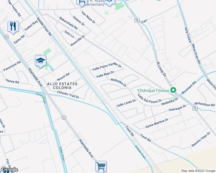 map of restaurants, bars, coffee shops, grocery stores, and more near 320 Valle Del Centro Drive in Socorro