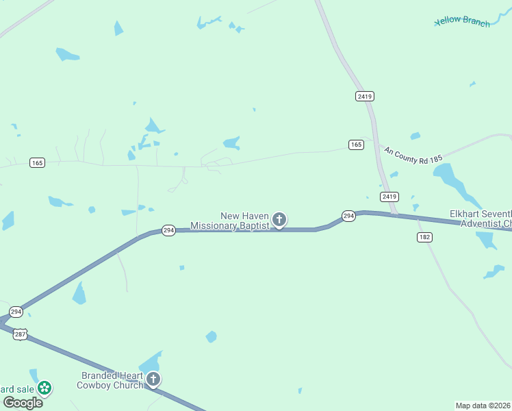 map of restaurants, bars, coffee shops, grocery stores, and more near 1219 Texas 294 in Elkhart