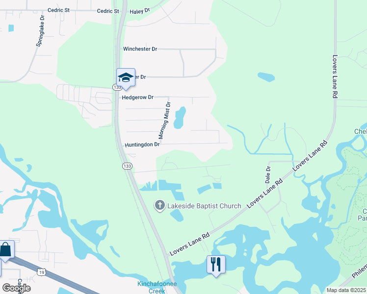 map of restaurants, bars, coffee shops, grocery stores, and more near 164 Huntingdon Drive in Leesburg