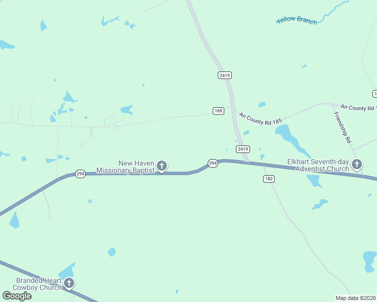 map of restaurants, bars, coffee shops, grocery stores, and more near 1176 Texas 294 in Elkhart