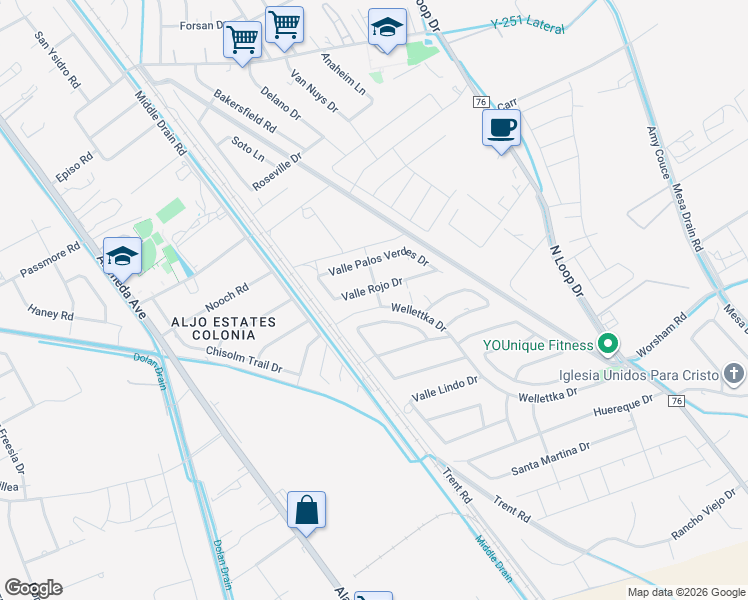 map of restaurants, bars, coffee shops, grocery stores, and more near 333 Wellettka Drive in Socorro