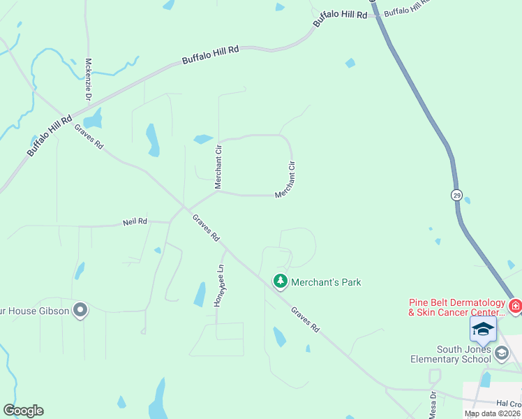 map of restaurants, bars, coffee shops, grocery stores, and more near 116-126 Merchants Park Estates in Ellisville