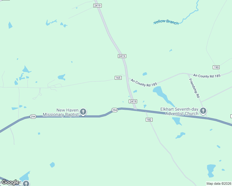 map of restaurants, bars, coffee shops, grocery stores, and more near 8750 Farm to Market Road 2419 in Elkhart