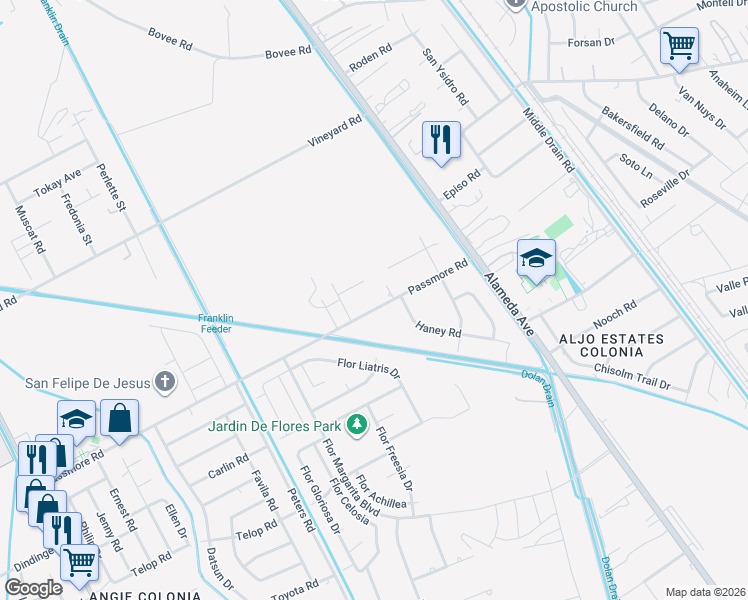 map of restaurants, bars, coffee shops, grocery stores, and more near 211 Passmore Road in Socorro
