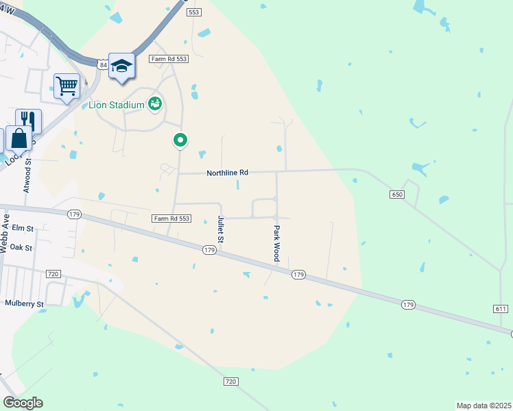 map of restaurants, bars, coffee shops, grocery stores, and more near 207 Romeo Road in Teague