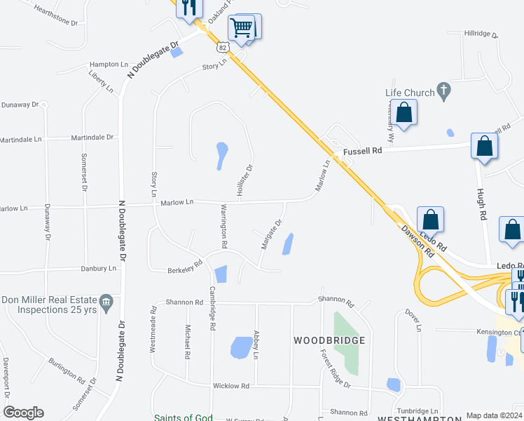 map of restaurants, bars, coffee shops, grocery stores, and more near 115 Marlow Lane in Albany