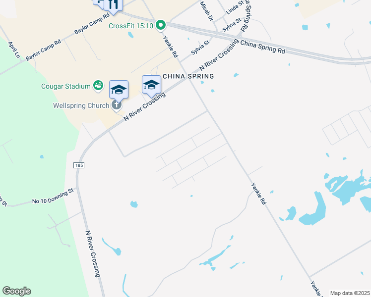 map of restaurants, bars, coffee shops, grocery stores, and more near 11800 Yankie Road in China Spring