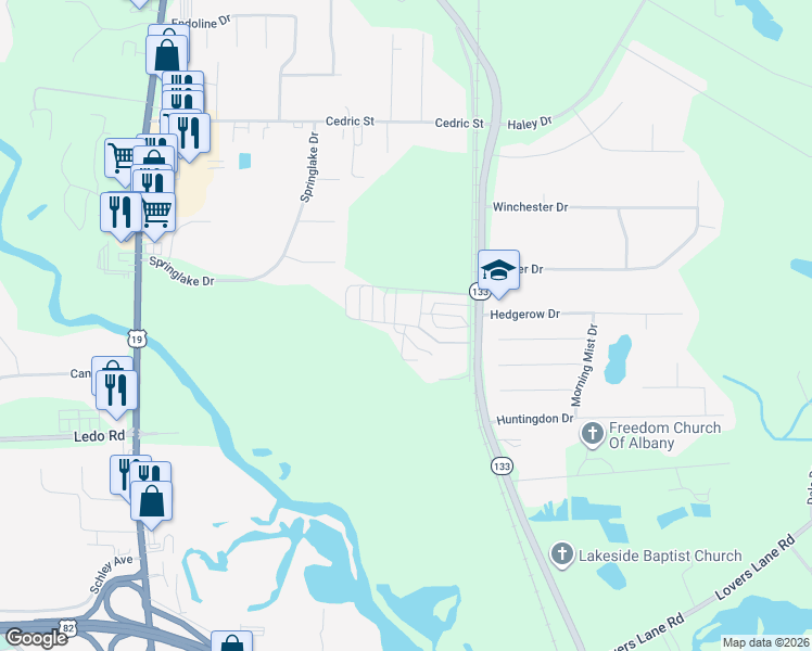 map of restaurants, bars, coffee shops, grocery stores, and more near 264 Long Dirt Road in Leesburg