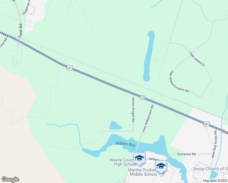 map of restaurants, bars, coffee shops, grocery stores, and more near 1205-1381 Golden Isles Parkway in Jesup