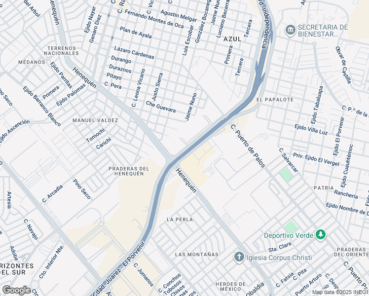 map of restaurants, bars, coffee shops, grocery stores, and more near 2664 Bulevar Independencia in Juárez