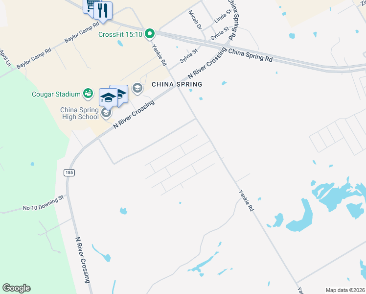 map of restaurants, bars, coffee shops, grocery stores, and more near 11800 Yankie Road in China Spring