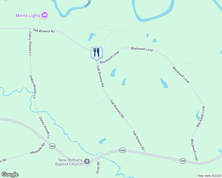 map of restaurants, bars, coffee shops, grocery stores, and more near 128-172 Oak Bowery Road in Ellisville