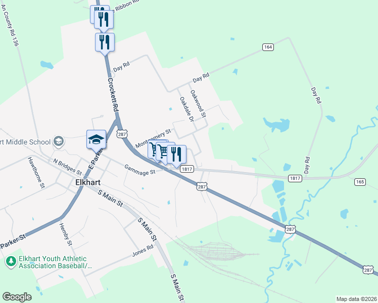 map of restaurants, bars, coffee shops, grocery stores, and more near 109 Pilgrim Street in Elkhart