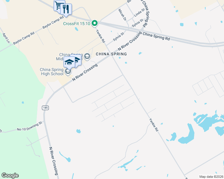 map of restaurants, bars, coffee shops, grocery stores, and more near 11800 Yankie Road in China Spring