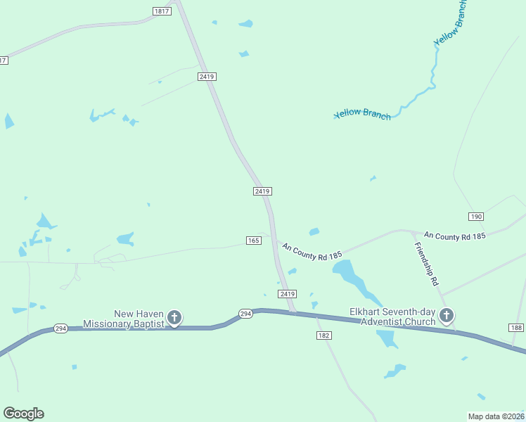 map of restaurants, bars, coffee shops, grocery stores, and more near 8750 Farm to Market Road 2419 in Elkhart