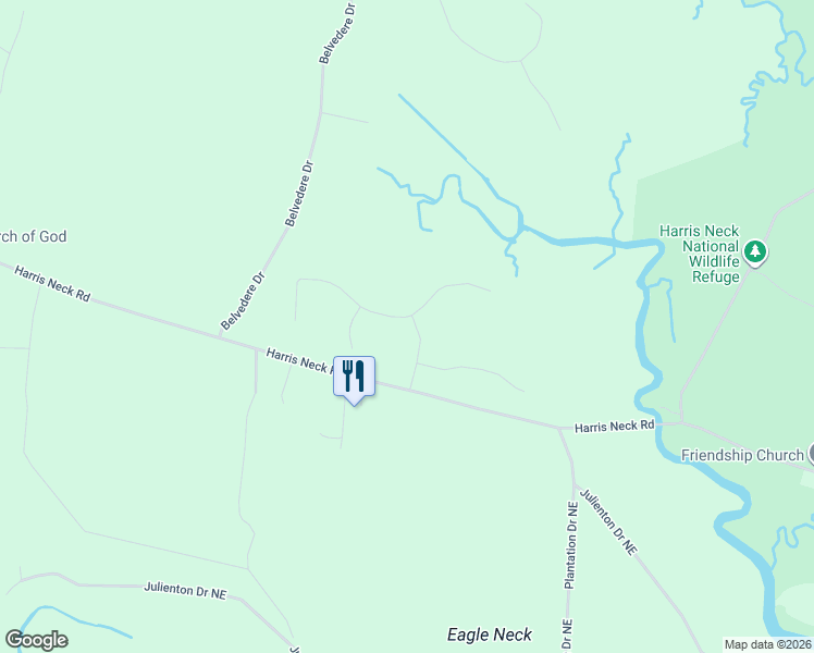 map of restaurants, bars, coffee shops, grocery stores, and more near 6688 Harris Neck Road in Townsend
