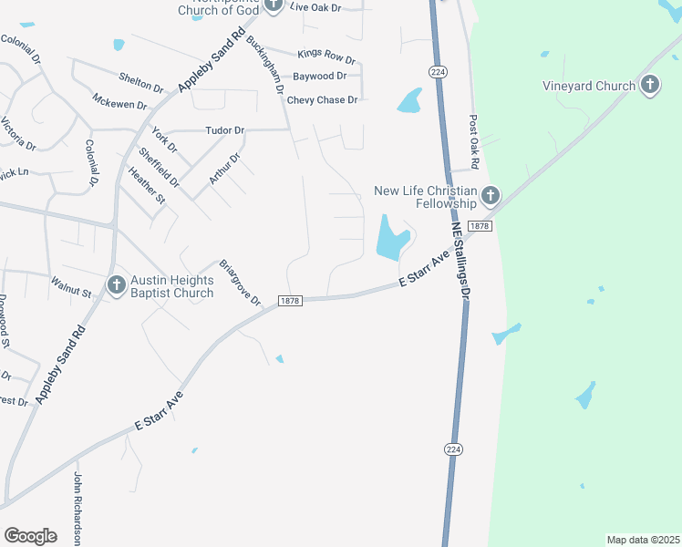 map of restaurants, bars, coffee shops, grocery stores, and more near 2912 Chimney Rock Lane in Nacogdoches