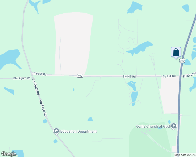 map of restaurants, bars, coffee shops, grocery stores, and more near 266 Sly Hill Road in Ocilla