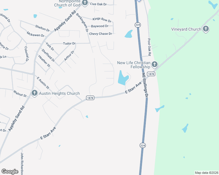 map of restaurants, bars, coffee shops, grocery stores, and more near 3007 Chimney Rock Lane in Nacogdoches