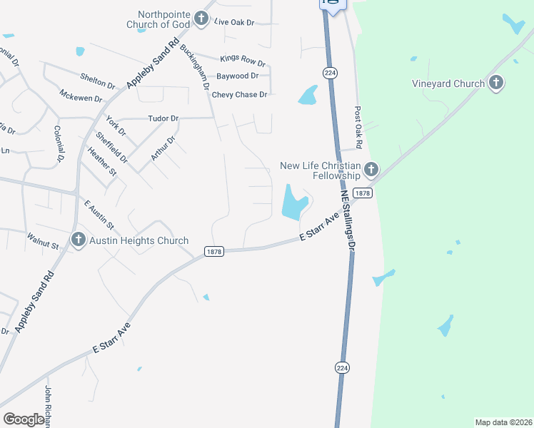 map of restaurants, bars, coffee shops, grocery stores, and more near 3007 Chimney Rock Lane in Nacogdoches