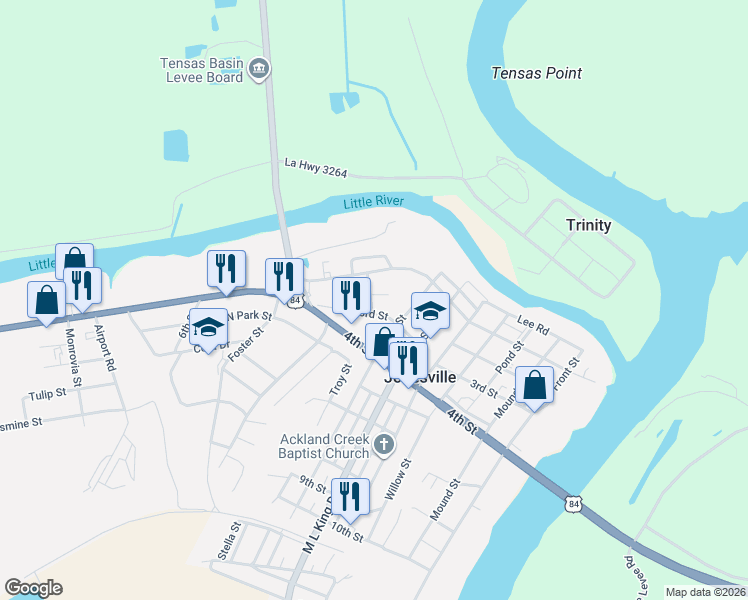 map of restaurants, bars, coffee shops, grocery stores, and more near 700-816 3rd Street in Jonesville