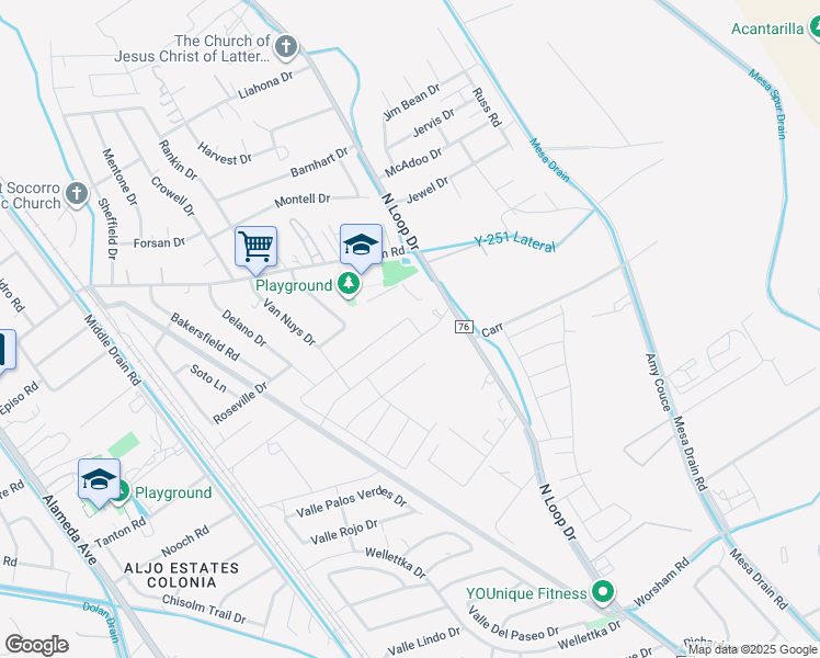 map of restaurants, bars, coffee shops, grocery stores, and more near 11440 Farm-To-Market Road 1281 in Socorro