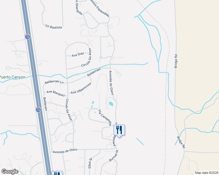 map of restaurants, bars, coffee shops, grocery stores, and more near 124 Avenida de Otero in Tubac