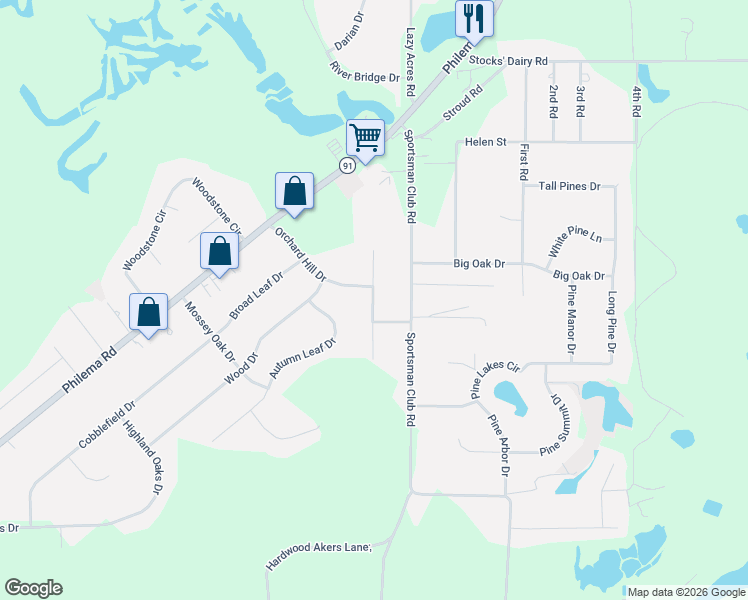 map of restaurants, bars, coffee shops, grocery stores, and more near 164 Water Oak Drive in Albany
