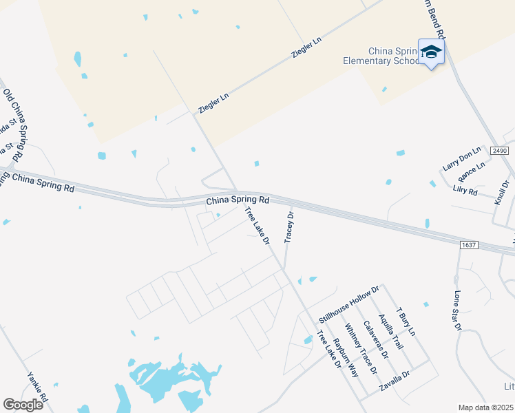 map of restaurants, bars, coffee shops, grocery stores, and more near 11421 China Spring Road in Waco