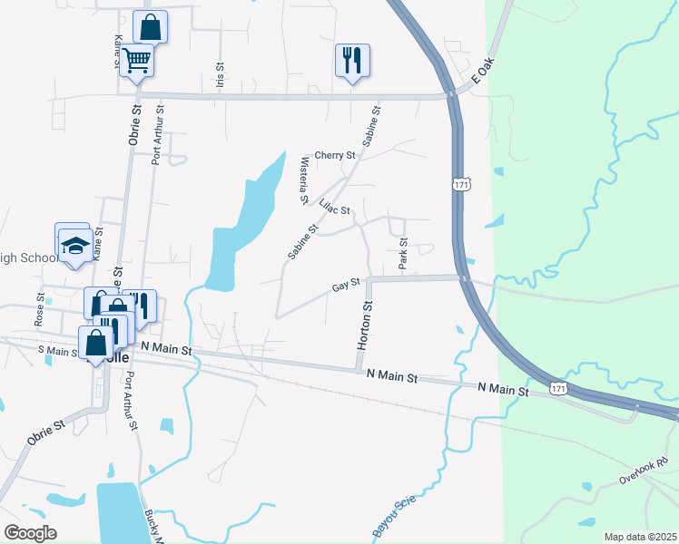 map of restaurants, bars, coffee shops, grocery stores, and more near 1822-1898 Magnolia Street in Zwolle