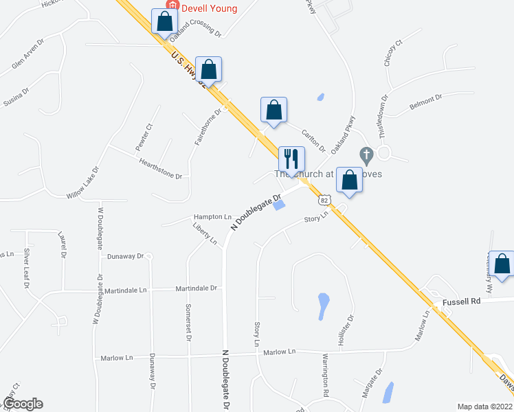 map of restaurants, bars, coffee shops, grocery stores, and more near 138b North Doublegate Drive in Albany