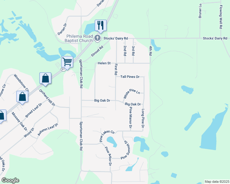 map of restaurants, bars, coffee shops, grocery stores, and more near 190 1st Street in Leesburg