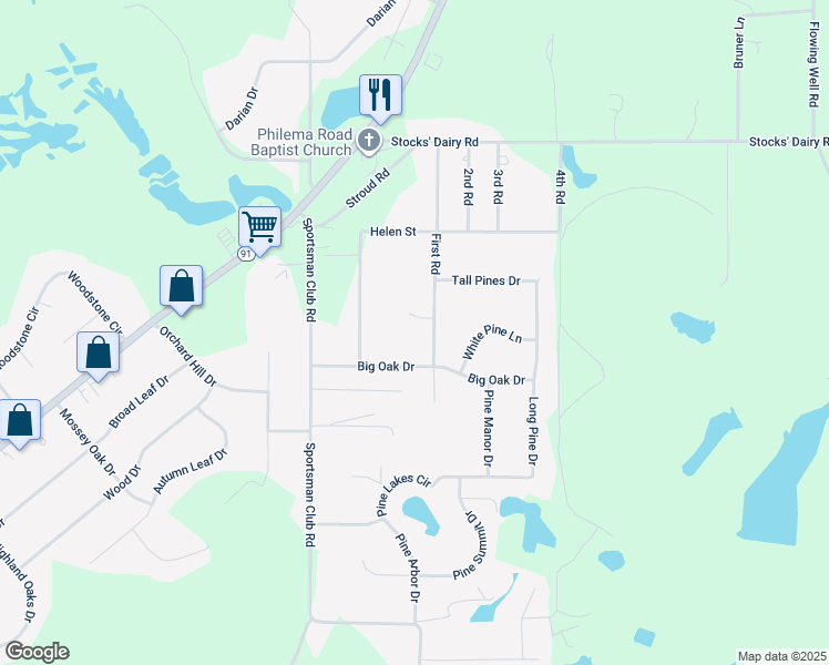 map of restaurants, bars, coffee shops, grocery stores, and more near 190 1st Street in Leesburg