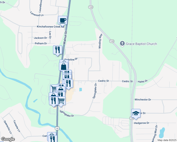 map of restaurants, bars, coffee shops, grocery stores, and more near 100 Augusta Court in Leesburg