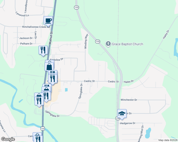 map of restaurants, bars, coffee shops, grocery stores, and more near 118 Augusta Court in Leesburg