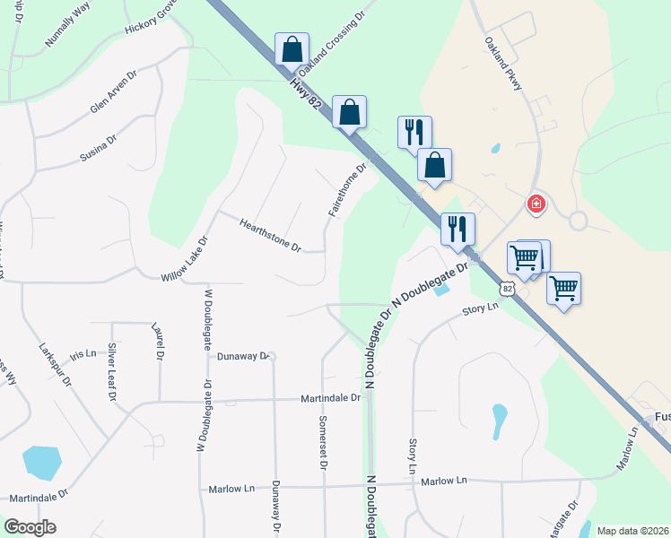 map of restaurants, bars, coffee shops, grocery stores, and more near 181 Fairethorne Drive in Leesburg