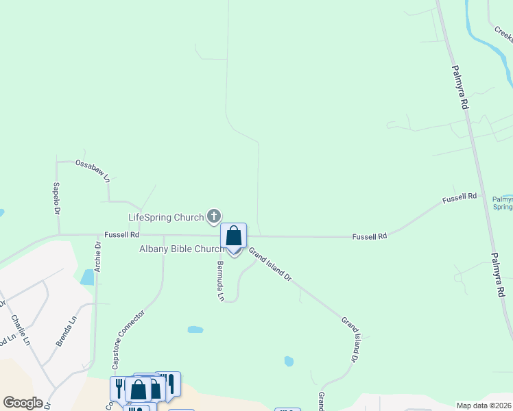 map of restaurants, bars, coffee shops, grocery stores, and more near 282A Fussell Road in Leesburg