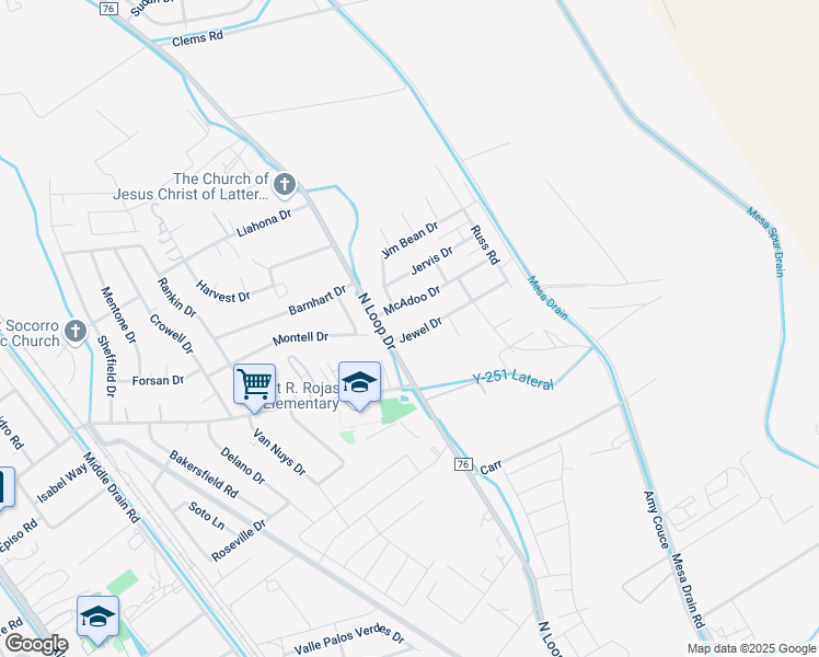map of restaurants, bars, coffee shops, grocery stores, and more near 640 McAdoo Drive in Socorro