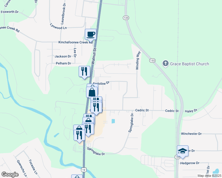 map of restaurants, bars, coffee shops, grocery stores, and more near 115 Acacia Court in Leesburg