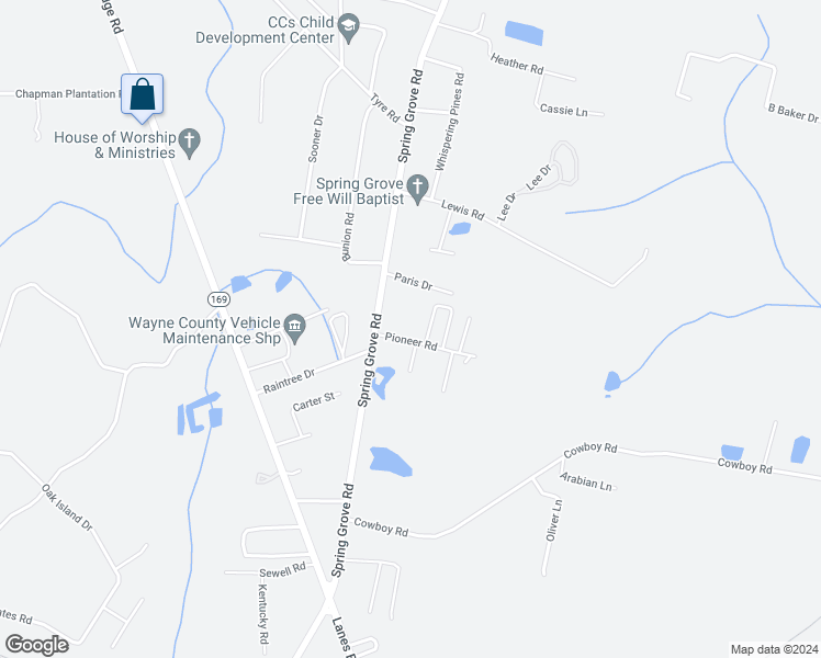 map of restaurants, bars, coffee shops, grocery stores, and more near 81 Pioneer Road in Jesup